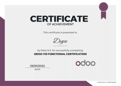 Certification Odoo 15