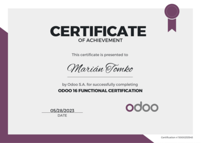 Certification Odoo